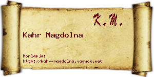 Kahr Magdolna névjegykártya
