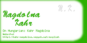 magdolna kahr business card